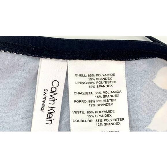 Calvin Klein High Neck Halter Black Floral Crossback Swim Tankini NWT XS - Picture 4 of 4